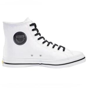 🟠NWT MITCHELL & NESS Hood Conference 55 Hc High Top Sneakers in White/Black